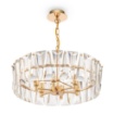 Immagine di Lampadario Circolare Puntes 6 Luci Oro Lastre Vetro Maytoni