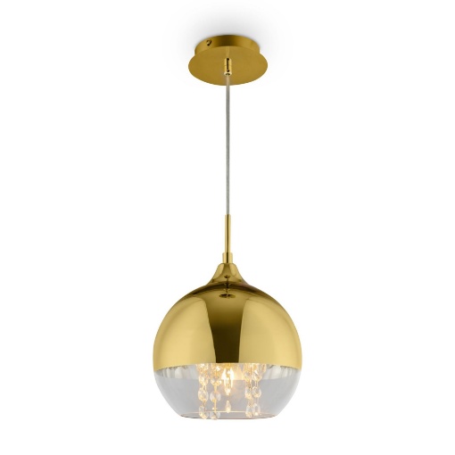 Piccola Sospensione Fermi Oro Sfera Vetro Cristalli Decorativi Maytoni 