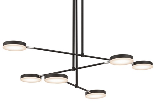 Immagine di Lampadario Moderno Nero Dischi Orientabili Led 38w 3000k Fad Maytoni