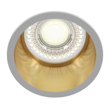 Immagine di Faretto Rotondo da Incasso Moderno Interno Oro Bordo Bianco Reif Maytoni