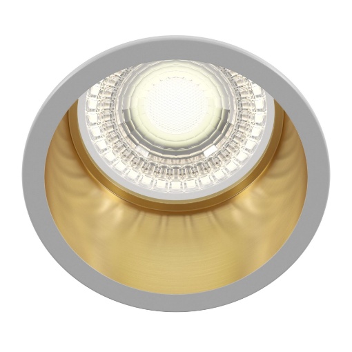 Immagine di Faretto Rotondo da Incasso Moderno Interno Oro Bordo Bianco Reif Maytoni