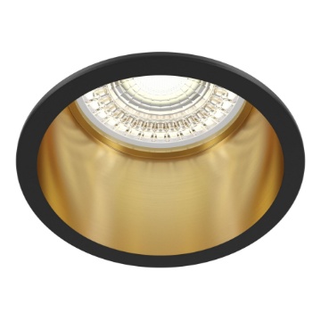 Immagine di Faretto da Incasso Rotondo Moderno Reif Oro con Bordo Nero Maytoni