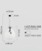 Immagine di Lampadario Ampolla Vetro Trasparente 48 cm Azuma Fan Europe