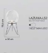 Immagine di Lampada Da Terra Ampolla Vetro Trasparente 50 cm Azuma Fan Europe