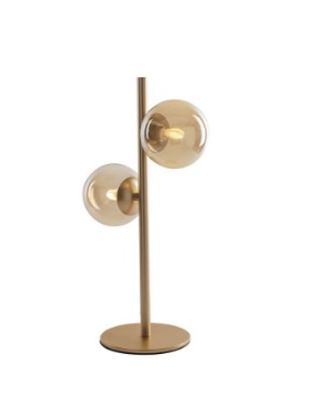 Immagine di Lampada Da Tavolo 2 Luci Metallo Honey Sfere Vetro Led Luce Ambiente Design