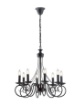 Immagine di Lampadario 8 Luci Stile Rustico Metallo Antracite Beatrice Fan Europe