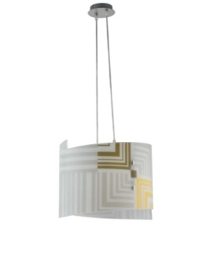 Immagine di Lampadario Vetro Curvo Decorato 2 Luci Seventy S45 Fan Europe