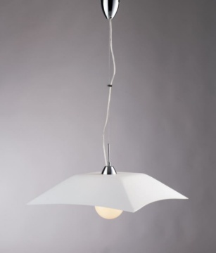 Immagine di Lampadario Vetro Quadrato Bianco Satinato Osiride Fan Europe