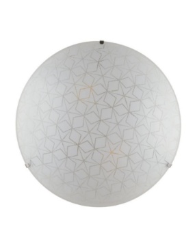 Immagine di Plafoniera Rotonda Vetro Decoro Graniglia Stelle Esagram PL40 Fan Europe
