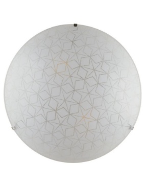 Immagine di Plafoniera Rotonda Vetro Bianco Granigliato Decoro Stella Esagram PL50 Fan Europe