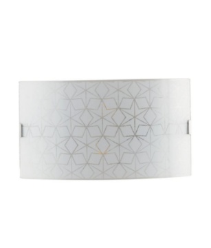Immagine di Applique In Vetro Curvo Bianco Con Decoro Graniglia Stella 2xE27 Esagram Fan Europe