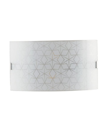 Immagine di Applique In Vetro Curvo Bianco Con Decoro Graniglia Stella 2xE27 Esagram Fan Europe