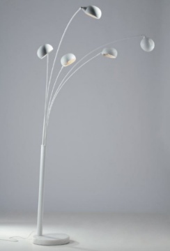 Immagine di Piantana Arco 5 Luci Orientabili Metallo Bianco Eracle PT Fan Europe
