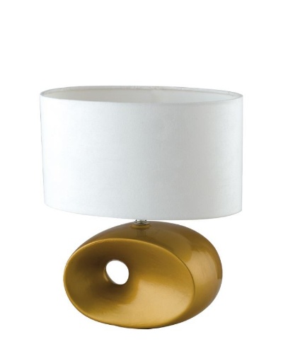 Immagine di Abatjour In Ceramica Oro Per Camera Da Letto Eolo 31 cm Fan Europe