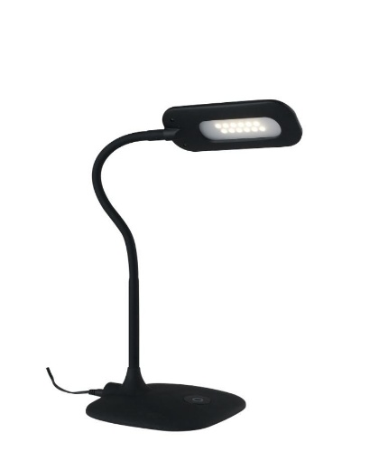 Immagine di Lampada Da Scrivania Nera Flessibile Led Dimmerabile Darwin Fan Europe