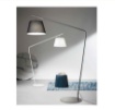 Immagine di Piantana Ad Arco Base Effetto Marmo Con Paralume Tessuto Per Salotto Velvet Ondaluce