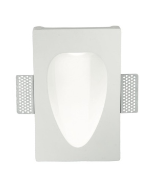 Immagine di Segnapasso In Gesso Led 1w Incasso Foro Ovale Per Interni Liscio Ondaluce