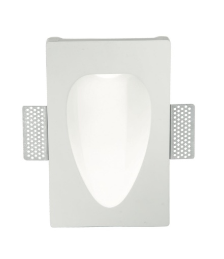 Immagine di Segnapasso In Gesso Led 1w Incasso Foro Ovale Per Interni Liscio Ondaluce