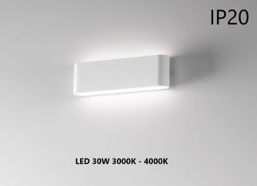 Immagine di Applique Doppia Luce LED 30w Wallet IP20 Bianco Per Interni Isyluce 510