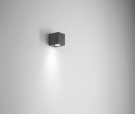 Immagine di Applique Cubo GU10 Da Esterno Moderna Antracite Capri Isyluce 539