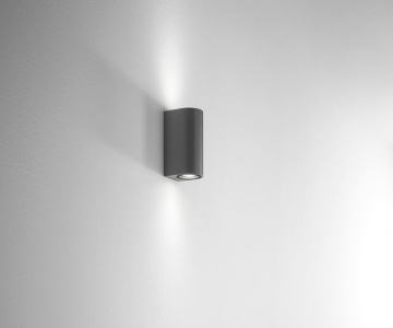 Immagine di Applique Cilindro Antracite Da Esterno Luce Bidirezionale Led GU10 Pianosa Isyluce 545