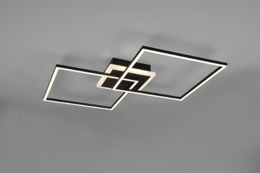 Immagine di Plafoniera Arribo Doppio Quadrato Nero Led Switch Dimmer Rgbw Trio Lighting