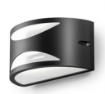 Immagine di Applique Curva Esterna Biemissione Nami Antracite IP54 GES1041 Gea Led