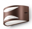 Immagine di Applique Per Esterni Curva Marrone Biemissione IP54 GES1042 Gea Led