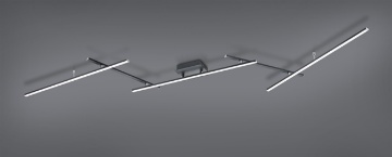 Immagine di Plafoniera Bacchette Nere Orientabili Led Dimmer Rgbw Antiabbagliamento Arvin Trio Lighting