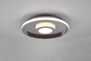 Immagine di Plafoniera Moderna Led Ascari Disco Cromo Ø40 cm IP44 Trio Lighting