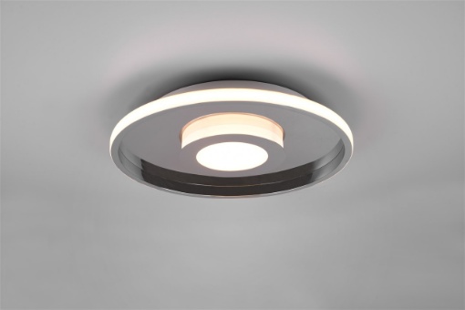 Immagine di Plafoniera Moderna Led Ascari Disco Cromo Ø40 cm IP44 Trio Lighting