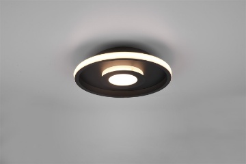 Immagine di Plafoniera Nera Disco Ascari Led Switch Dimmer IP44 Trio Lighting