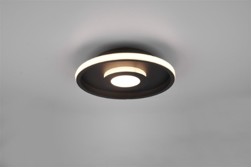 Immagine di Plafoniera Nera Disco Ascari Led Switch Dimmer IP44 Trio Lighting