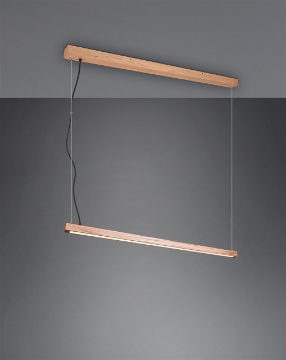 Immagine di Lampadario Bacchetta Legno Vintage Doppio Led Sopra e Sotto Bellari Trio Lighting