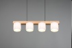 Immagine di Lampadario Barra Legno 4 Paralumi Bianchi Cameron Trio Lighting