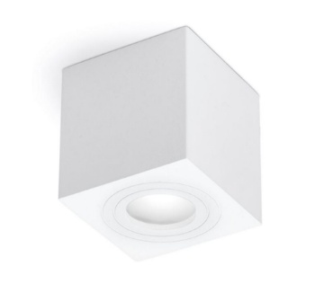Immagine di Faretto Plafone Cubo Da Esterno Bianco GU10 Sulis GES1070 Gea Led