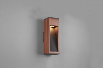 Immagine di Applique Rettangolare da Esterno Canning GU10 Legno Naturale IP54 Trio Lighting
