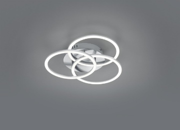 Immagine di Plafoniera 3 Anelli Orientabili Led Dimmer Circle Nichel Trio Lighting