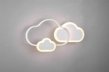 Immagine di Applique Plafoniera Nuvole Led Dimmer Rgbw Cloudy Bianco per Cameretta Trio Lighting