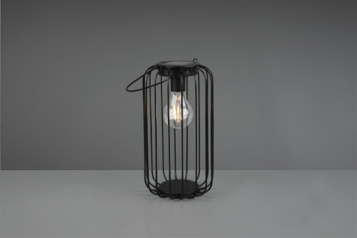 Immagine di Lumetto Portatile Gabbia Metallo Nera Cotoca Sensore Crepuscolare Trio Lighting