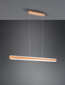 Immagine di Lampadario Lineare Doppia Emissione Led Cambio Colore Legno Deacon Trio Lighting