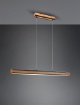 Immagine di Lampadario Lineare Ufficio Doppia Emissione Led Deacon Legno Trio Lighting