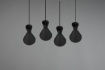 Immagine di Sospensione Lineare Per Tavolo Coni Metallo Nero 4xE27 Enzo Trio Lighting