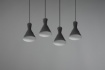 Immagine di Sospensione Lineare Per Tavolo Coni Metallo Nero 4xE27 Enzo Trio Lighting