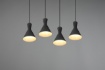 Immagine di Sospensione Lineare Per Tavolo Coni Metallo Nero 4xE27 Enzo Trio Lighting