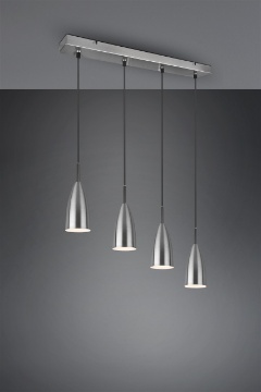 Immagine di Lampadario per Isola Cucina Farin 4 Coni Nichel Trio Lighting