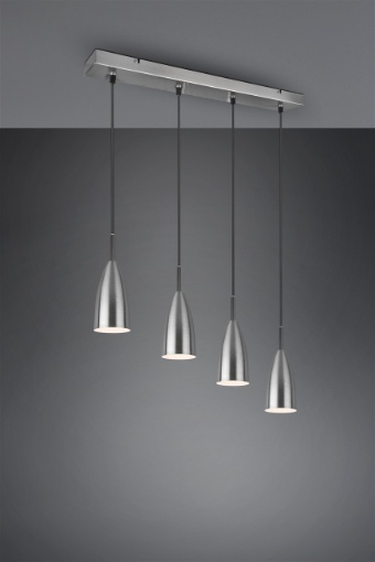 Immagine di Lampadario per Isola Cucina Farin 4 Coni Nichel Trio Lighting