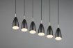 Immagine di Lampadario in Linea Isola Cucina Farin 6 Luci Nero Trio Lighting