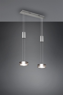 Immagine di Sospensione Isola Cucina Moderna Doppio Disco Led Franklin Nichel Trio Lighting