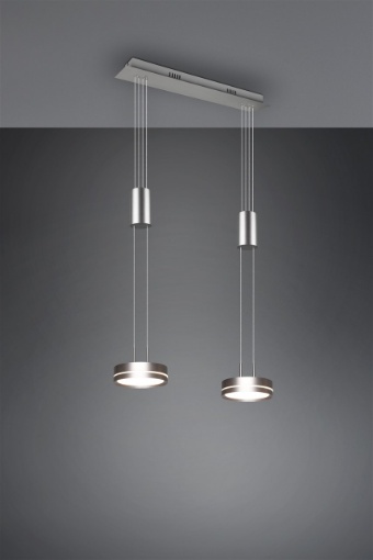 Immagine di Sospensione Isola Cucina Moderna Doppio Disco Led Franklin Nichel Trio Lighting